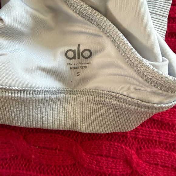 ALO Yoga Light Gray Wrap Sports Bra - Picture 6 of 6